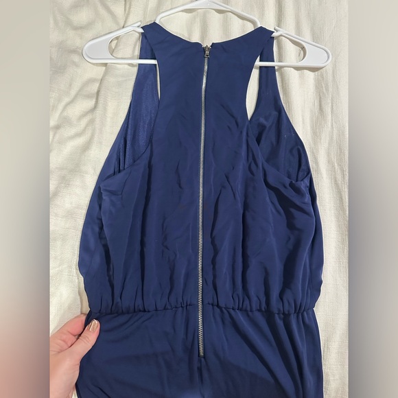 Alice + Olivia Sleeveless Jumpsuit Scoop Neck Womens Blue Size Small - Picture 4 of 6